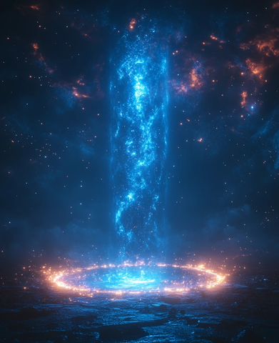 星环夜空数字浮动