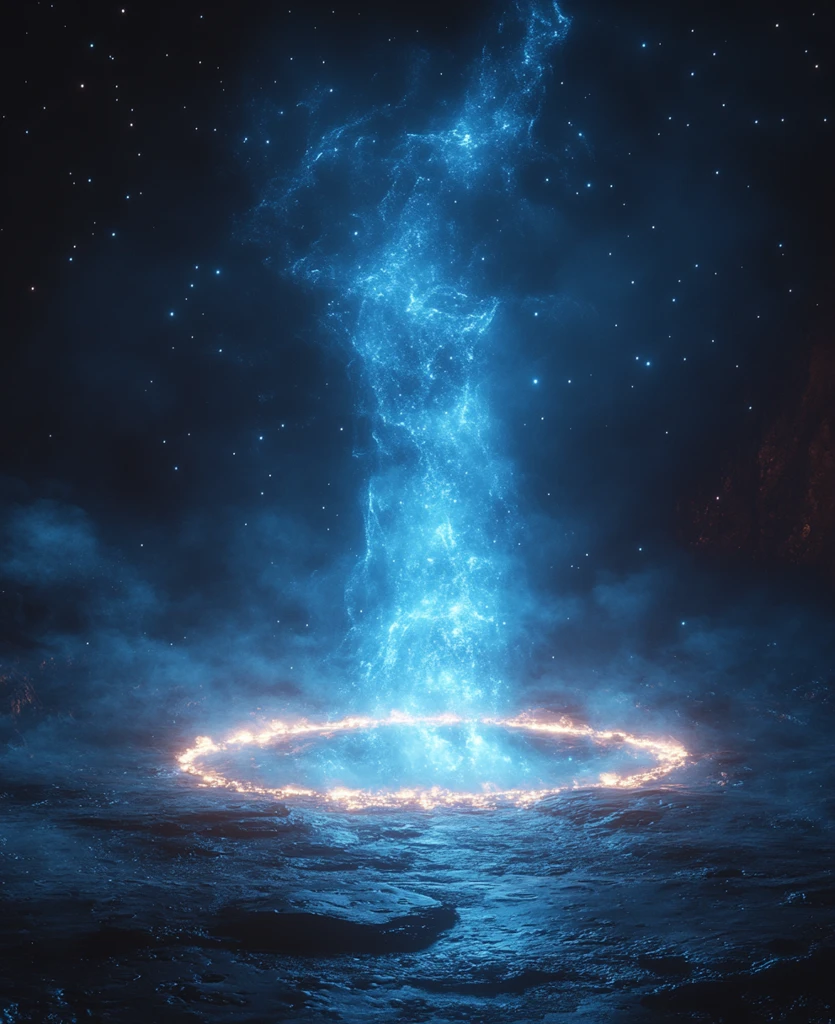 星环夜空数字浮动