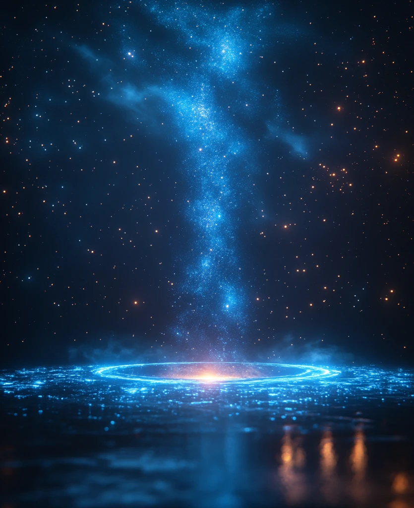 星环夜空数字浮动