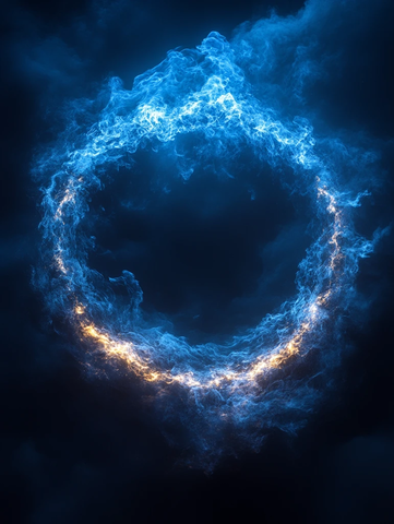 蓝光圈与金色光