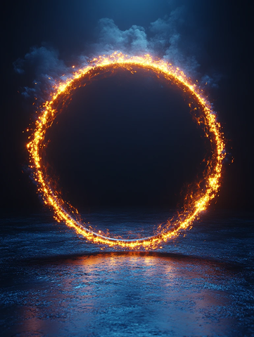 蓝光圈与金色光