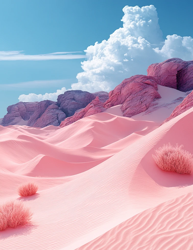 粉沙蓝天留白设计