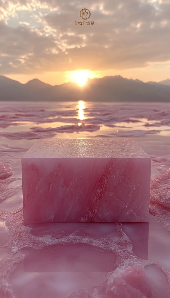 粉色盒子在沙漠