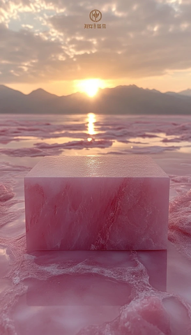 粉色盒子在沙漠