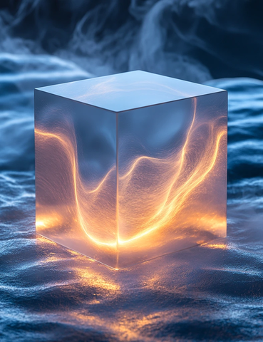 蓝色光波方形盒