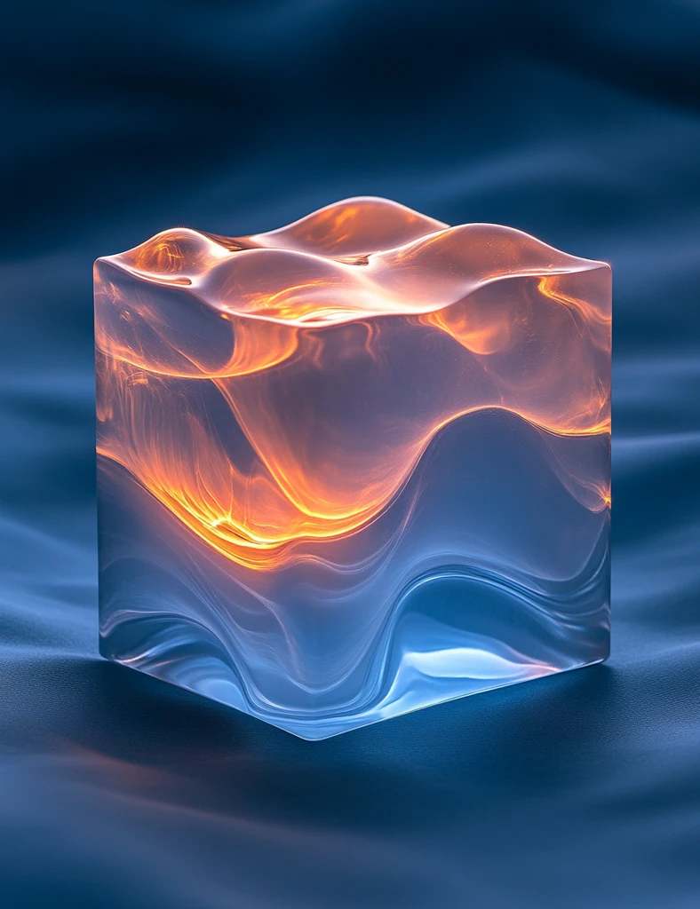 蓝色光波方形盒