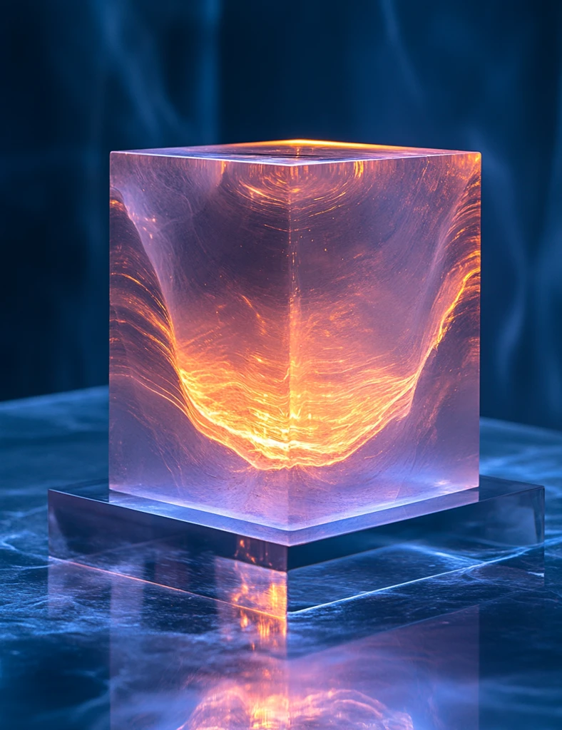 蓝色光波方形盒