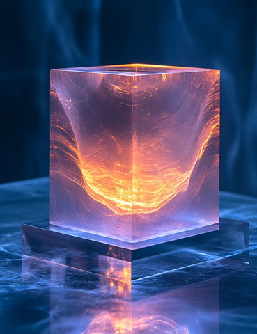 蓝色光波方形盒