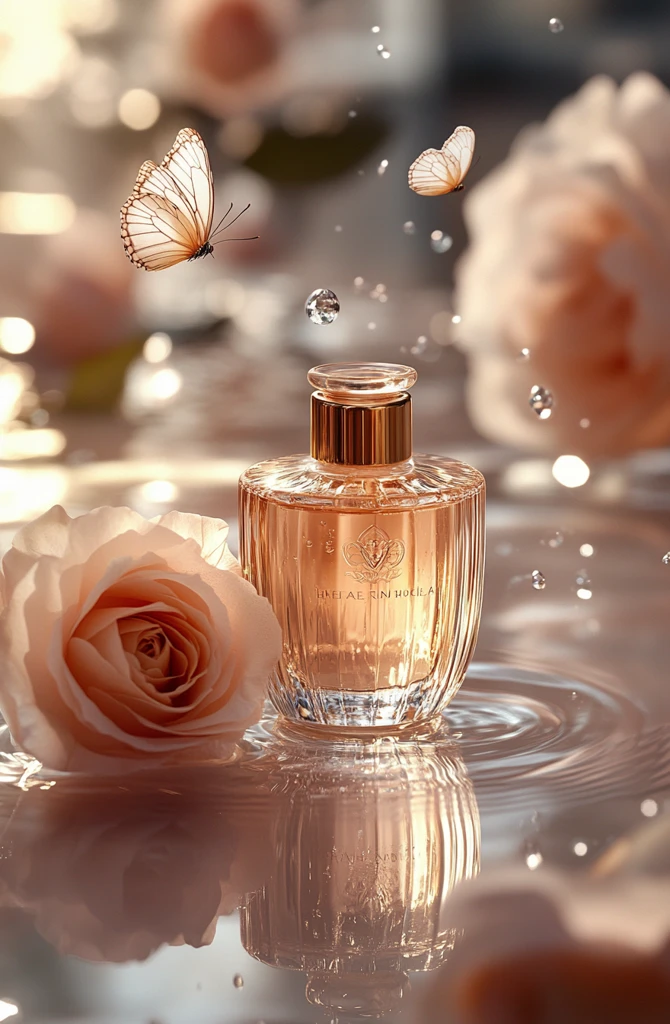 玻璃瓶与玫瑰花