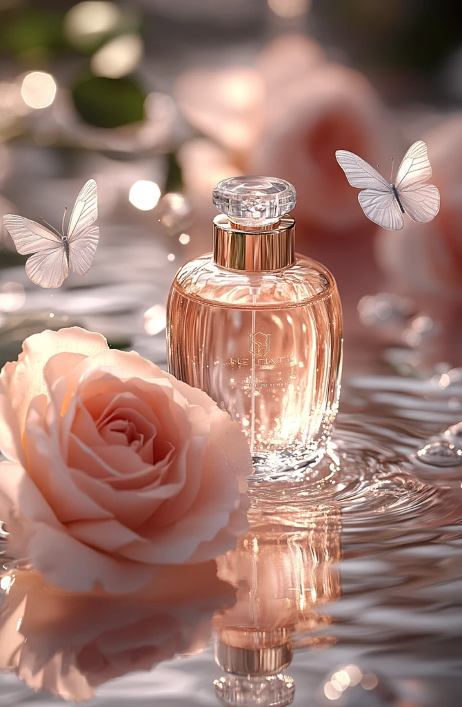 玻璃瓶与玫瑰花