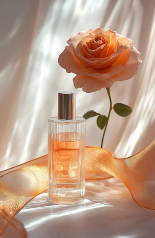 玻璃瓶与玫瑰花