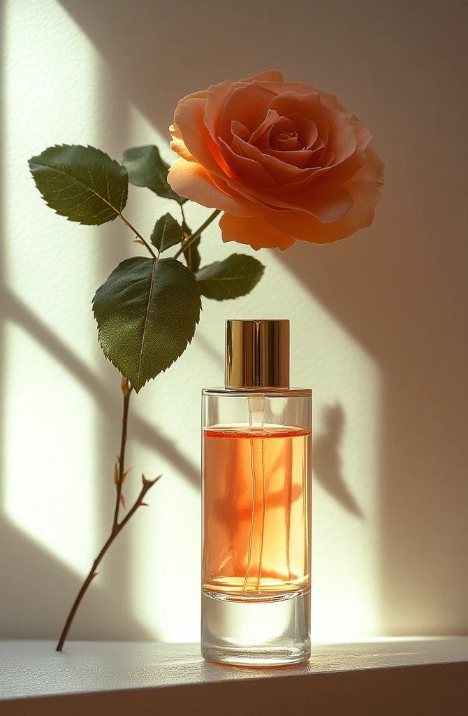 玻璃瓶与玫瑰花