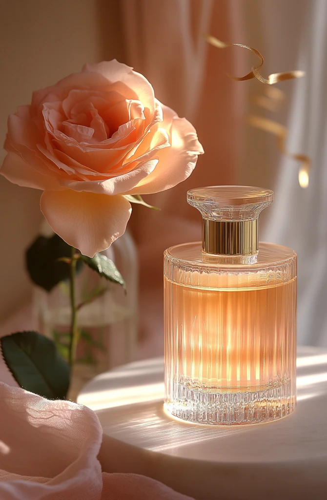 玻璃瓶与玫瑰花