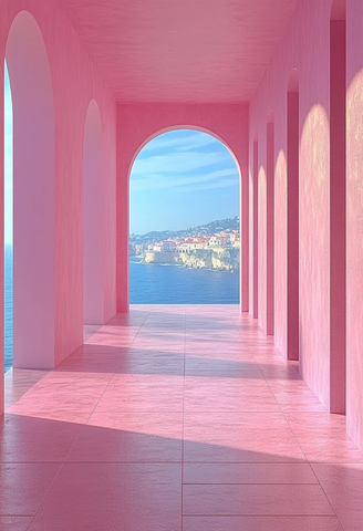 蓝粉背景简约图