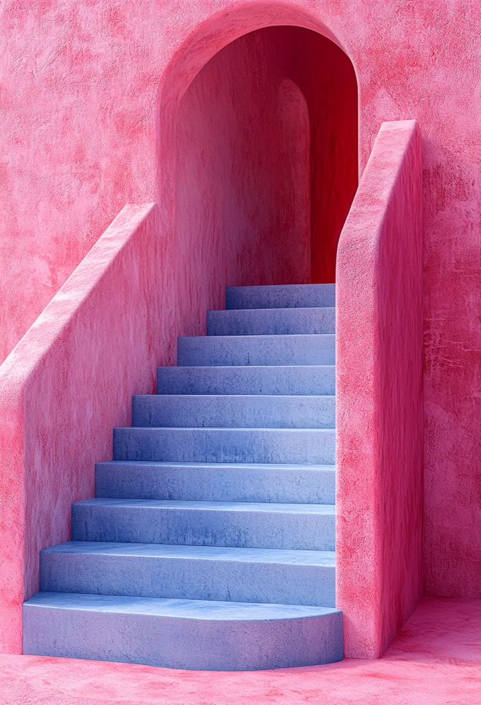 粉色蓝色楼梯组合