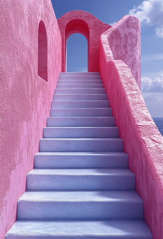 粉色蓝色楼梯组合