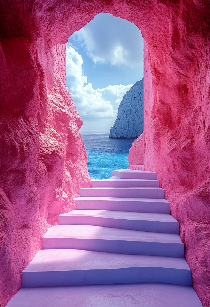 粉色蓝色楼梯组合