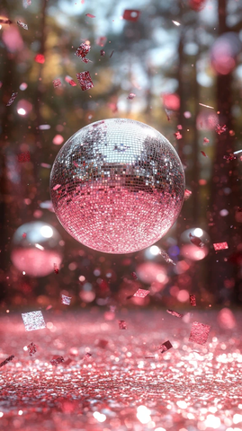 银色迪斯科球生日邀请