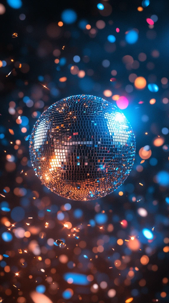 银色迪斯科球生日邀请