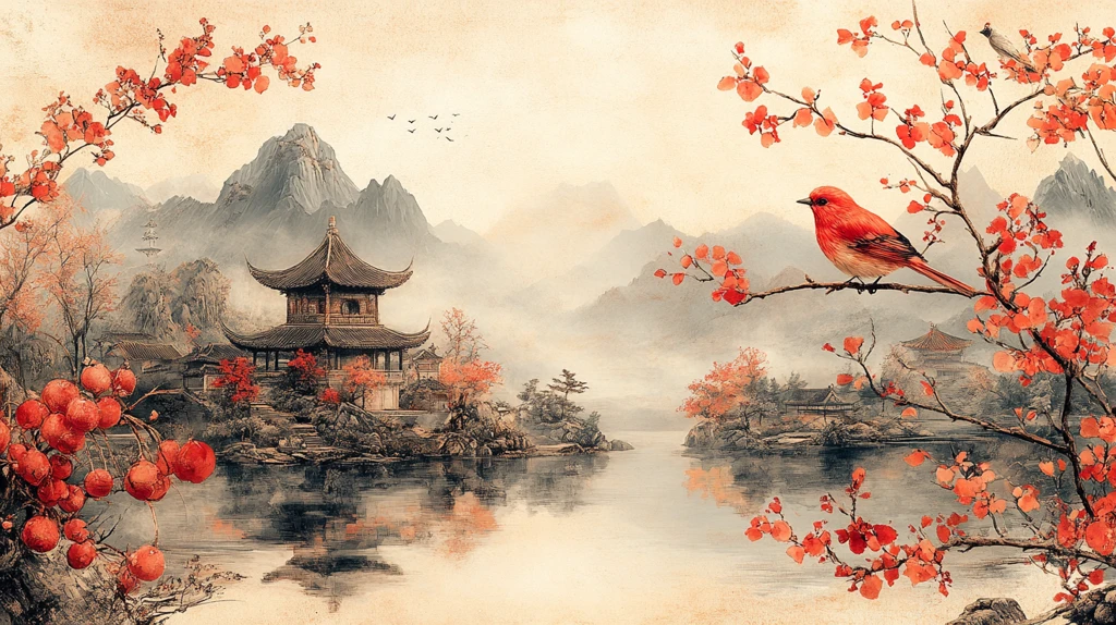 中式明信片图案