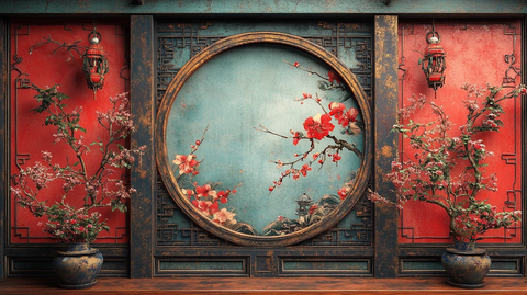 中式明信片图案