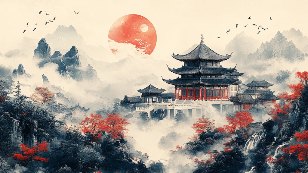 中式明信片图案