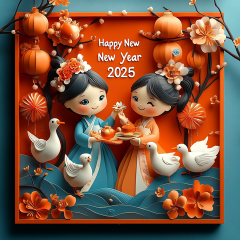 蛇年春节儿童相框