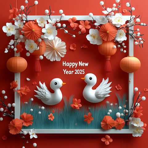 蛇年春节儿童相框