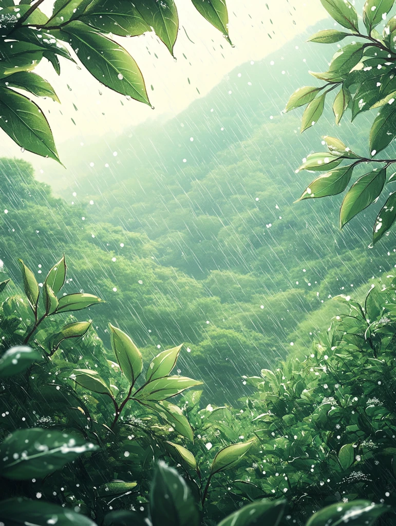 春雨东风景物复苏