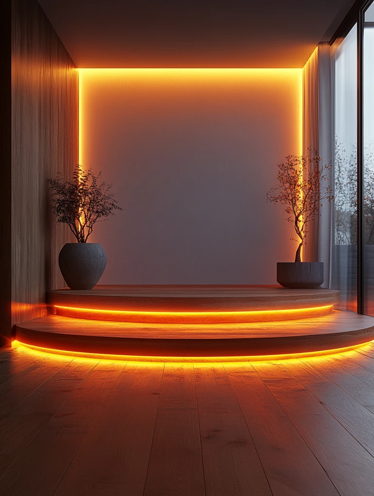 纯白墙面木地板