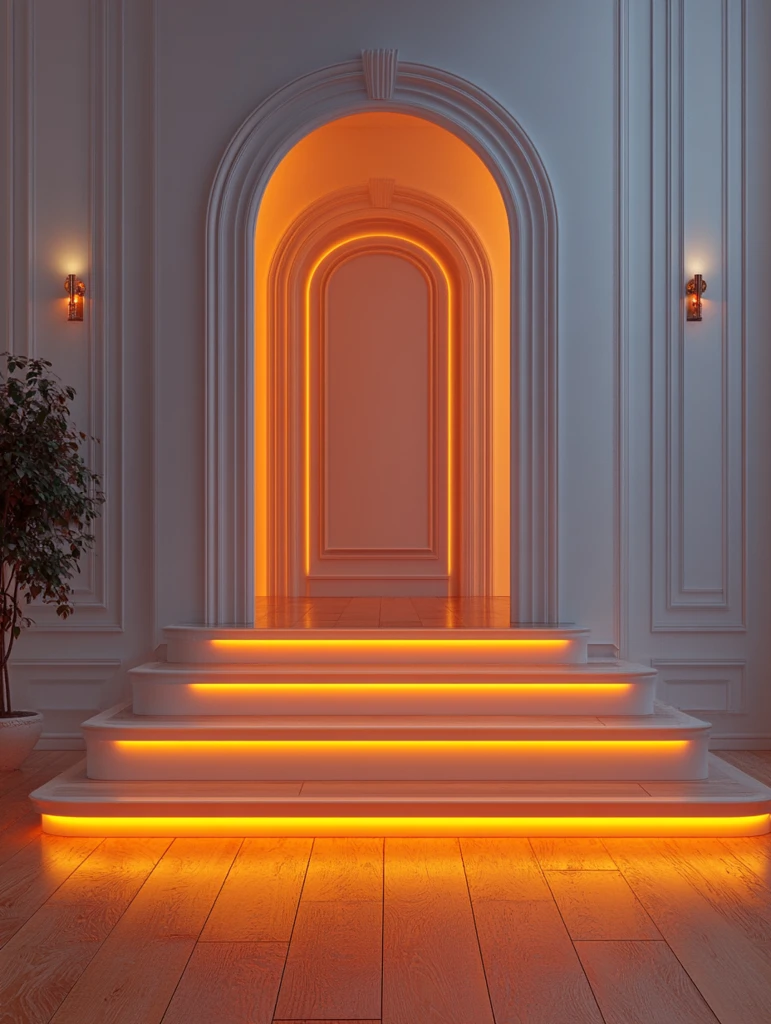 纯白墙面木地板