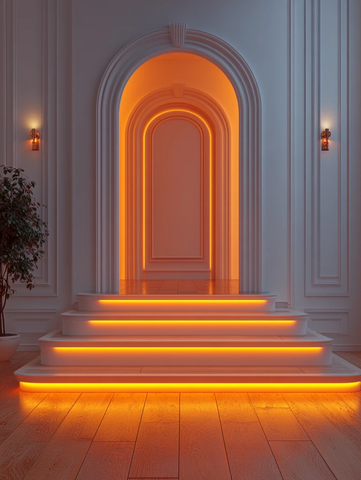 纯白墙面木地板