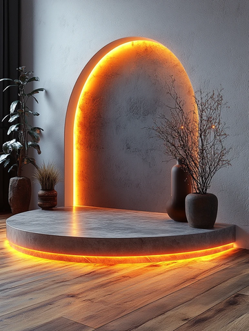 纯白墙面木地板