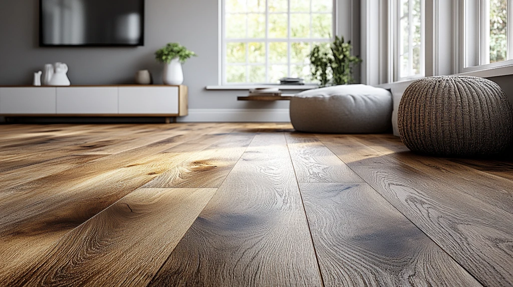 波纹橡木地板与白柜