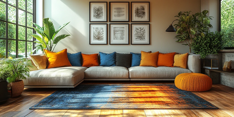 木地板与明亮客厅