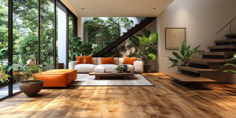 木地板与明亮客厅