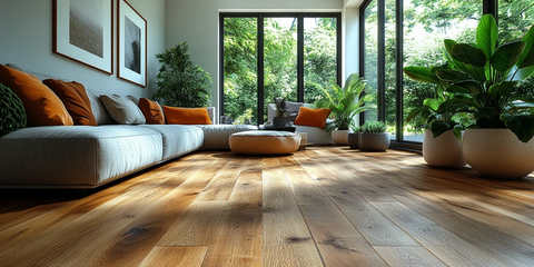 木地板与明亮客厅