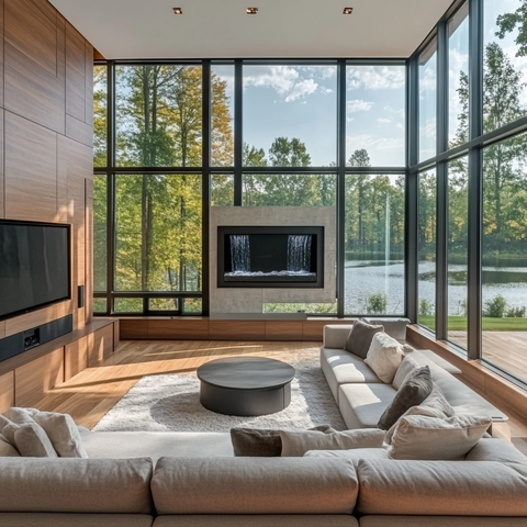 大窗角椅木地板