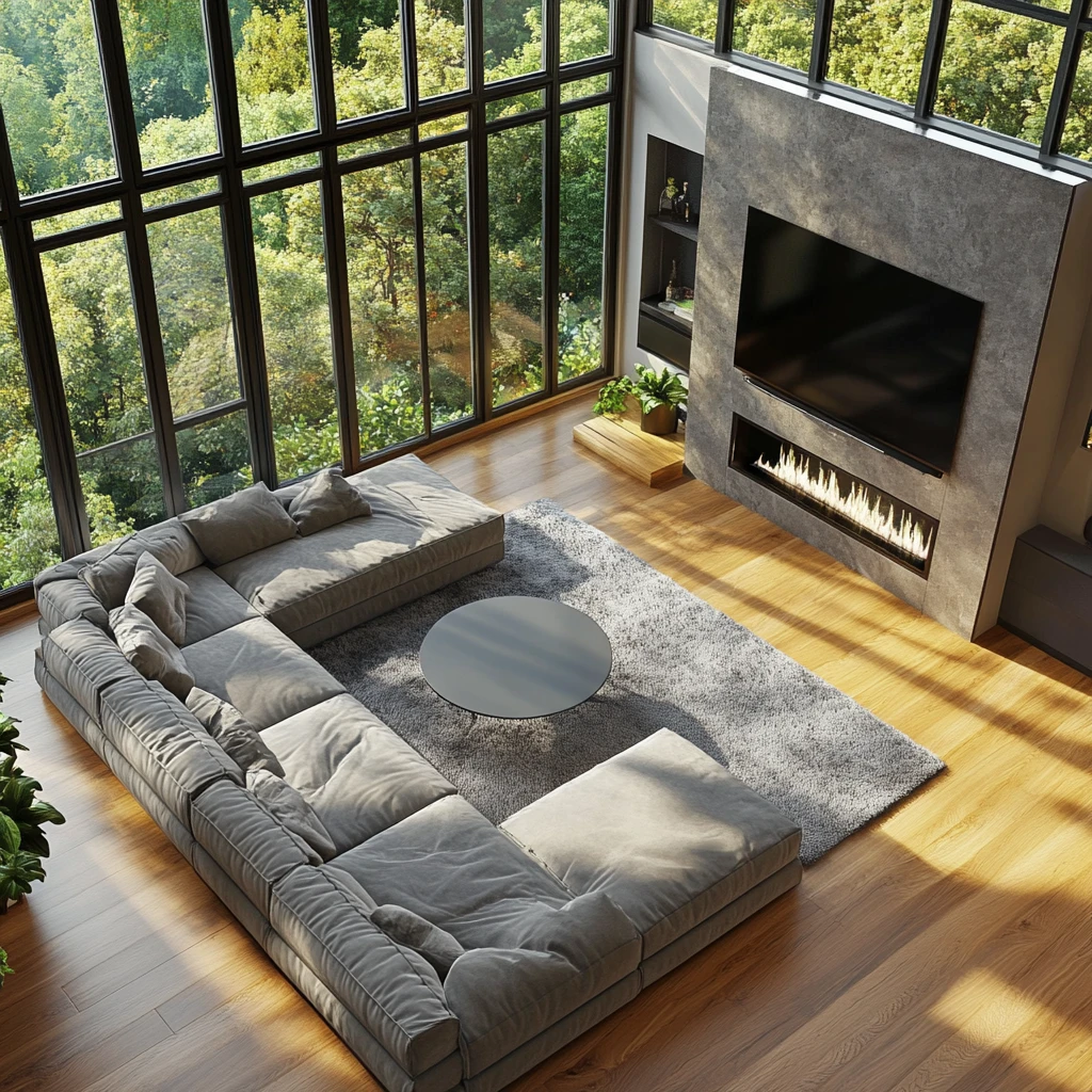 大窗角椅木地板