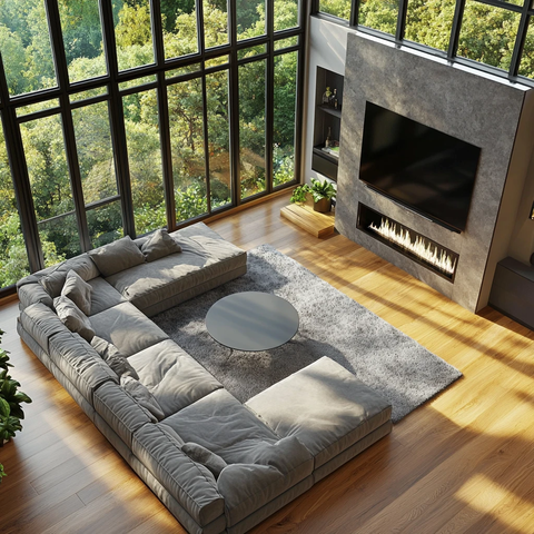 大窗角椅木地板