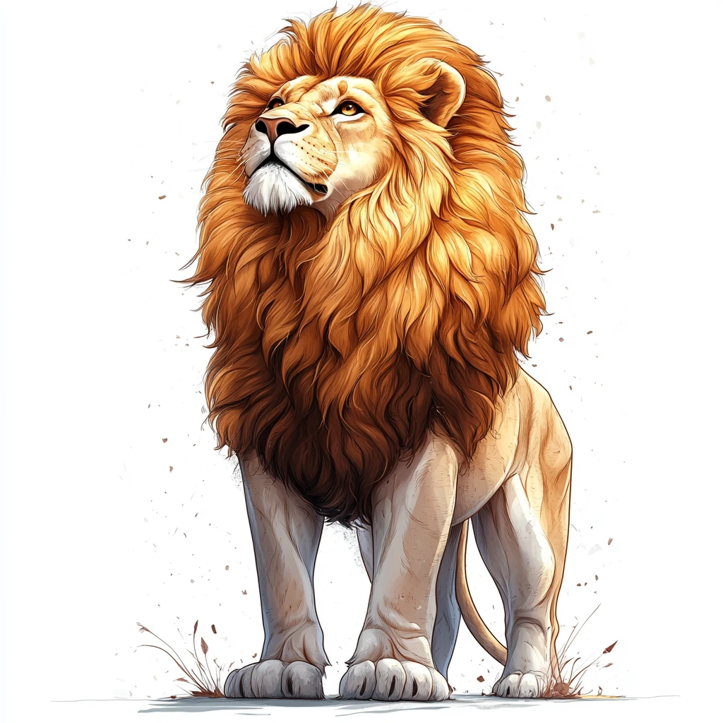 狮子侧面站立图