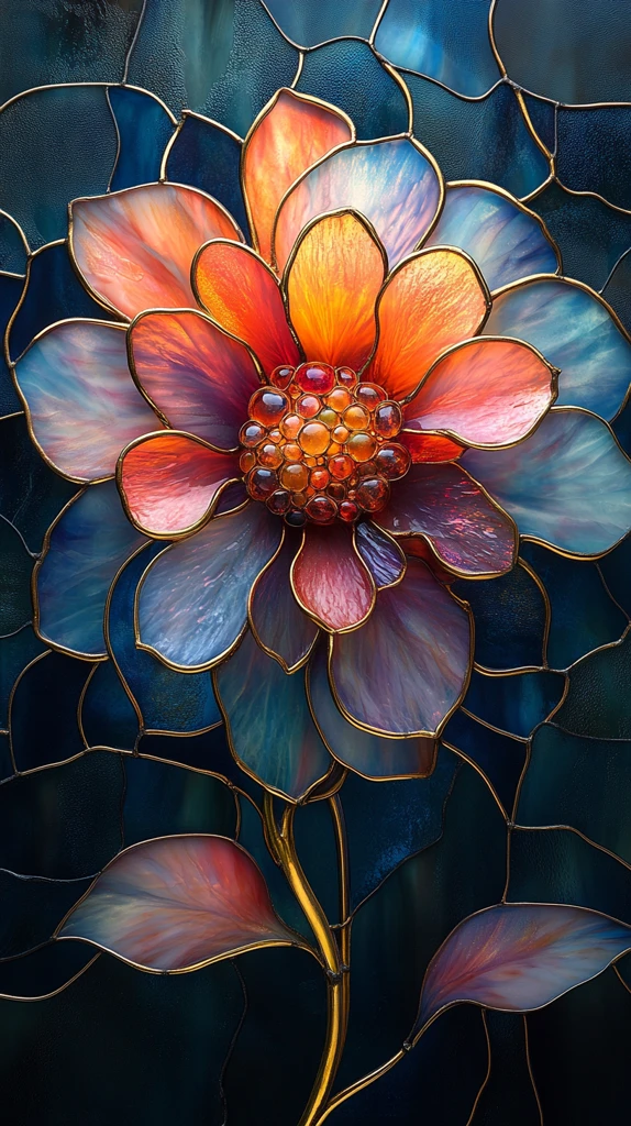 彩色玻璃花朵