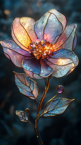 彩色玻璃花朵