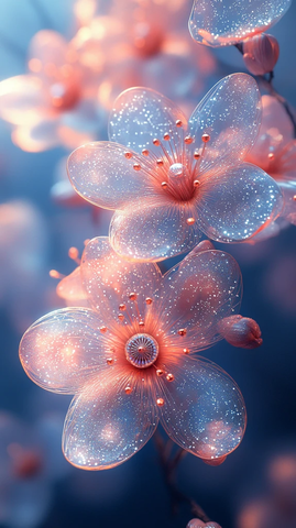 未来花朵装饰卡