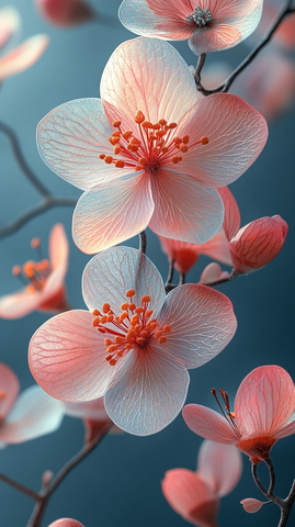 未来花朵装饰卡