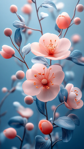 未来花朵装饰卡