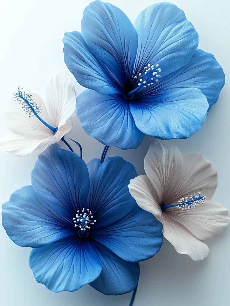 蓝色花朵图案