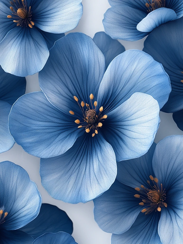 蓝色花朵图案