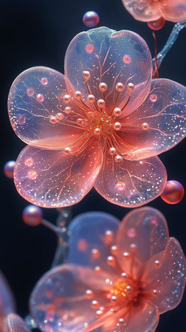 三色花朵粘液设计