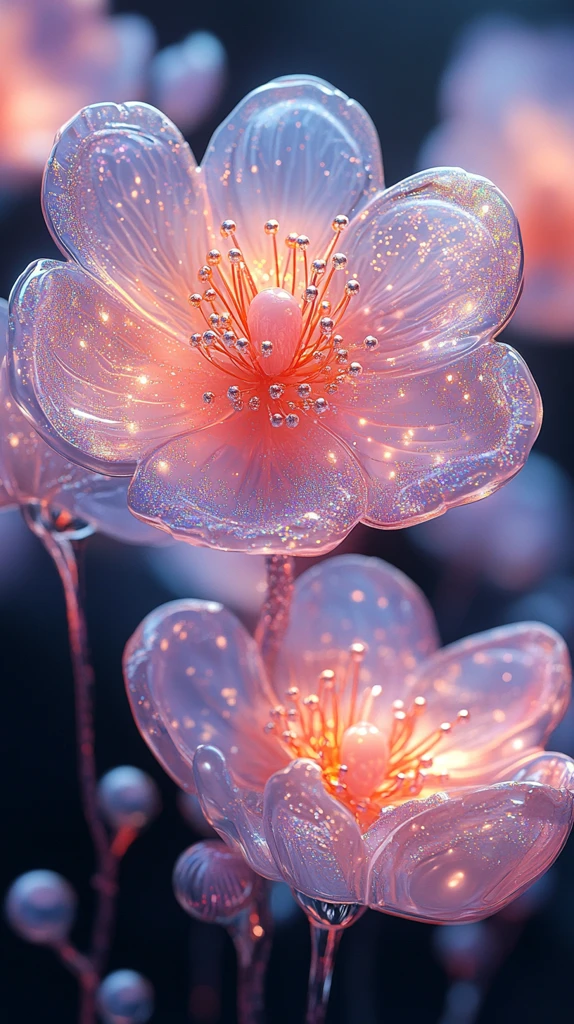 三色花朵粘液设计